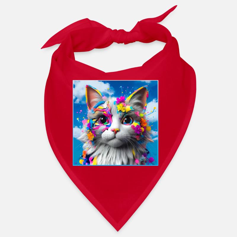 Farbenfrohe Katze Bandana