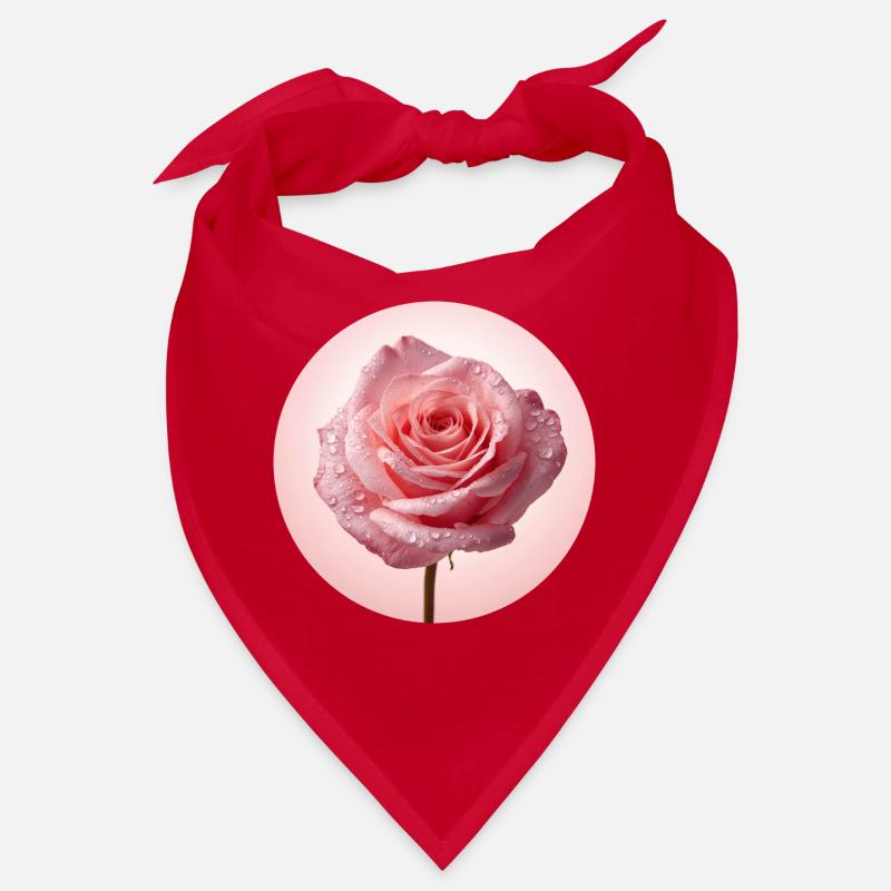 Roses roses délicates avec rosée Bandana