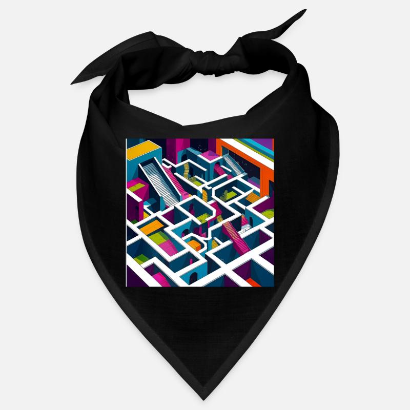 Abstractico Geometric Labyrinth Bandana