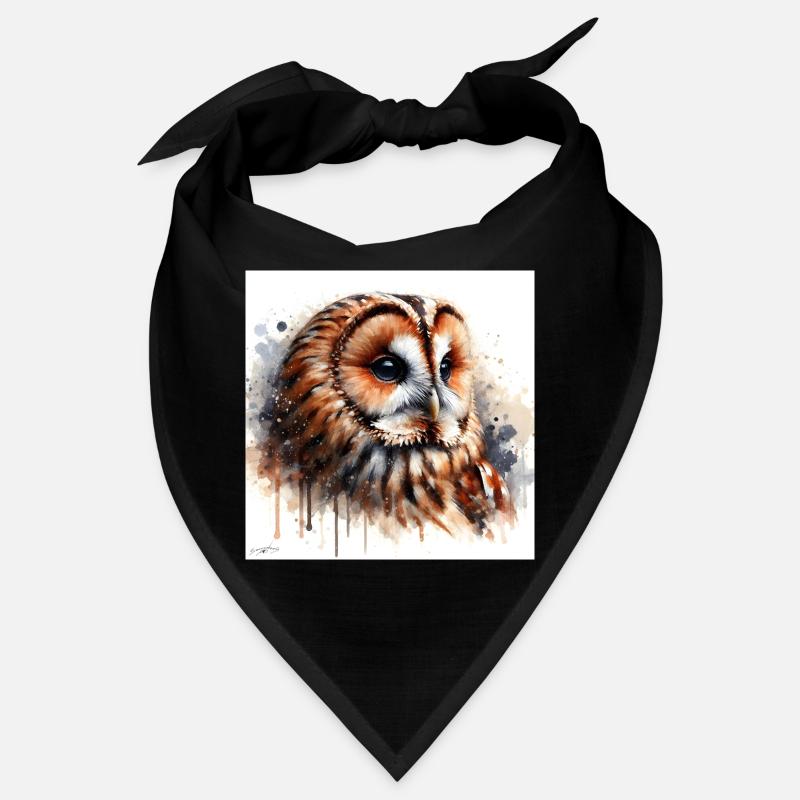 Gelbe Eule Porträt Bandana
