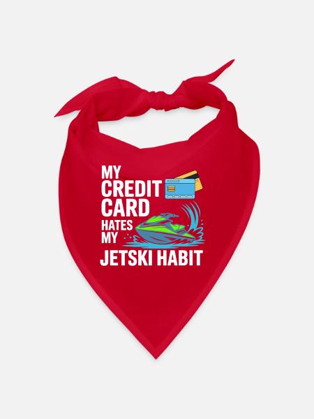 Lustige Jetski-Kreditkartengewohnheit - Bandana - Rot - Vorne