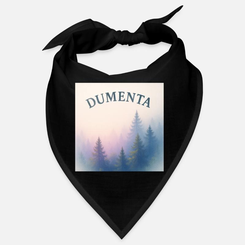 Paysage forestier avec lettrage Dumenta Bandana