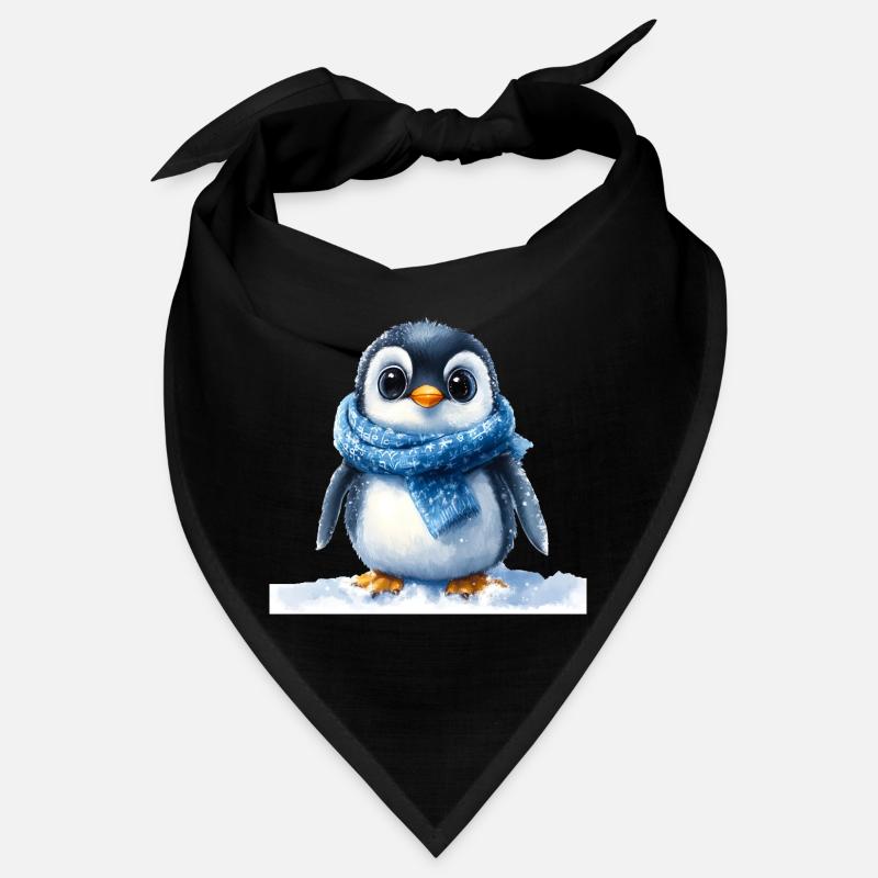 Cute penguin with winter accessory Bandana
