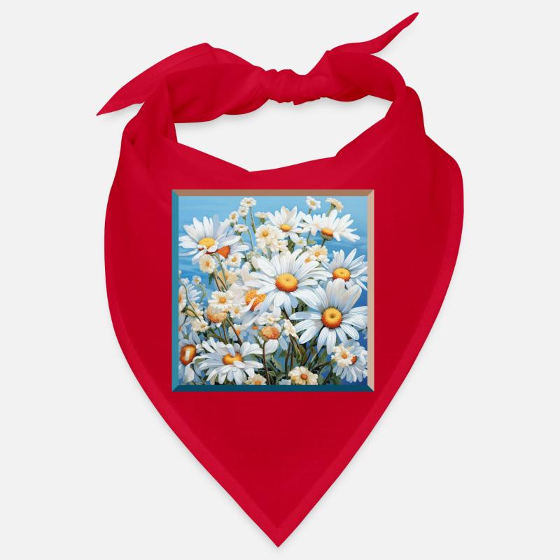  Gänseblümchen Garten Wiese Blumenmuster Stickerei Bandana