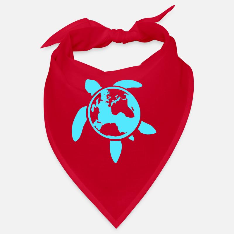 Turtle Earth Planet World Back Map Globe Bandana