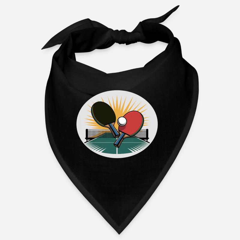 Table tennis racket with net at sunrise Bandana