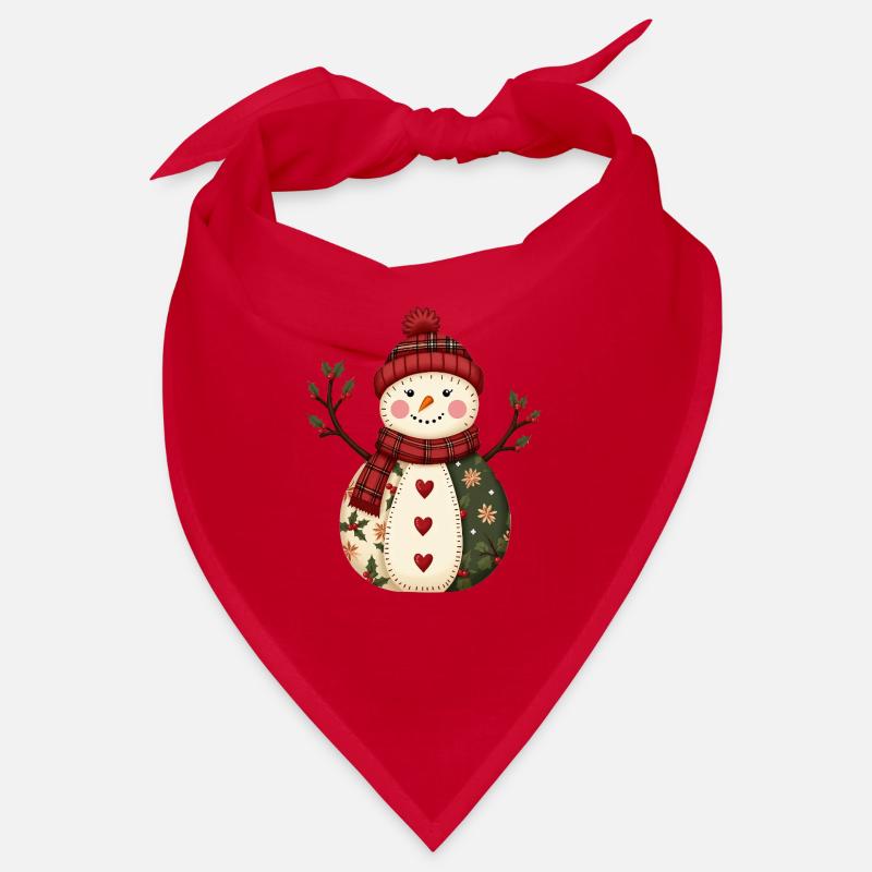 Schneemann Weihnachtszauber Patchwork Bandana