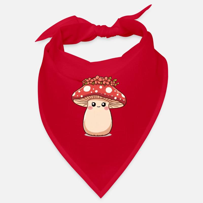 Kawaii Pilz mit Blumenkrone – Süßes Design Bandana