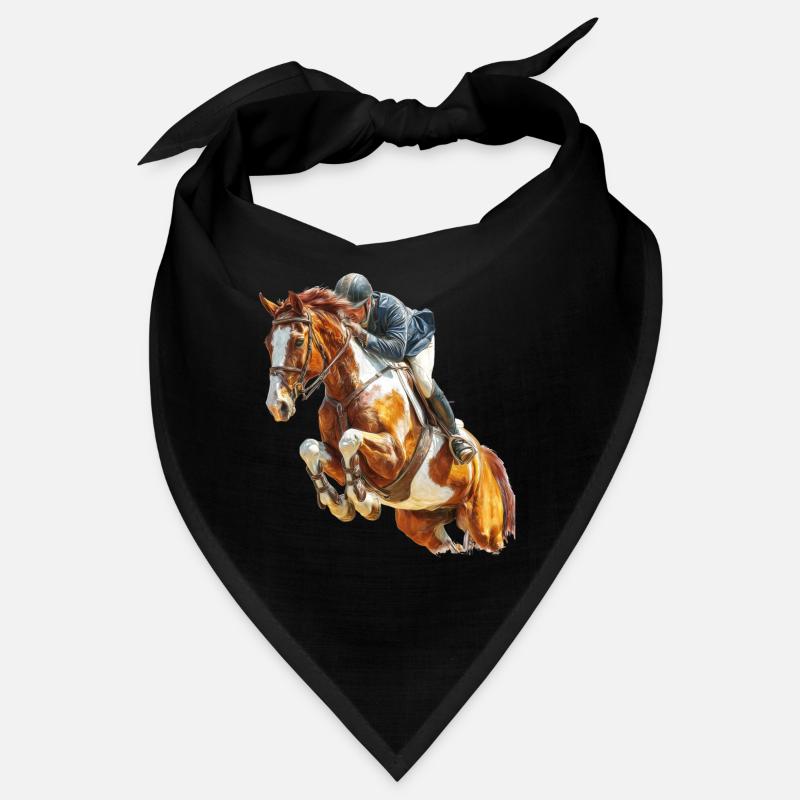 Cavalier au galop en saut Bandana