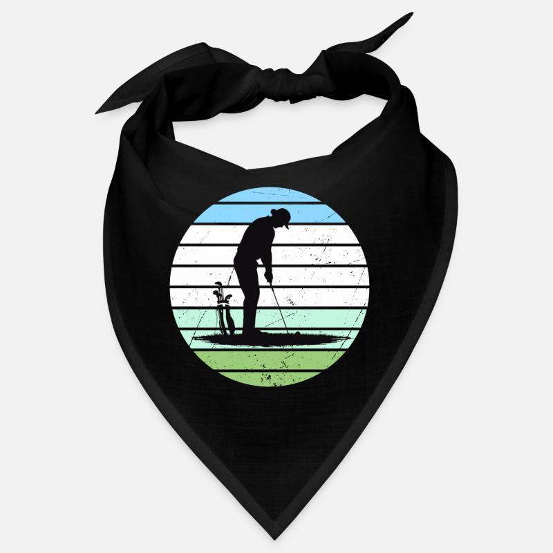 Golf silhouette in pastel circle Bandana