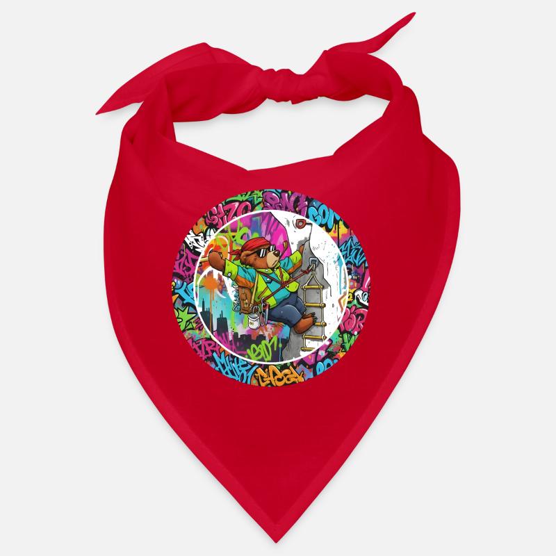 Graffiti bear on the climbing tower Bandana