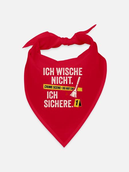 Ich wische nicht – ich sichere - Spurensicherung - Bandana - Rot - Vorne