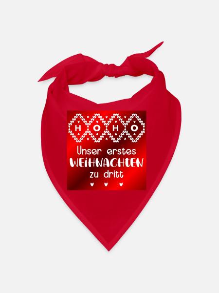 Unser erstes Weihnachten zu dritt - Bandana - Rot - Vorne