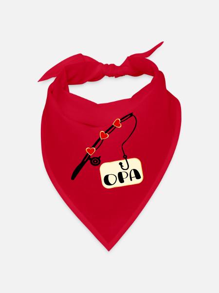 Angelrute Angeln Opa - Bandana - Rot - Vorne