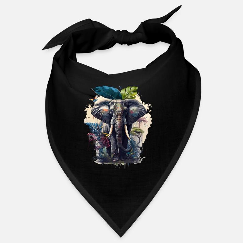 Colorful elephant jungle print Bandana