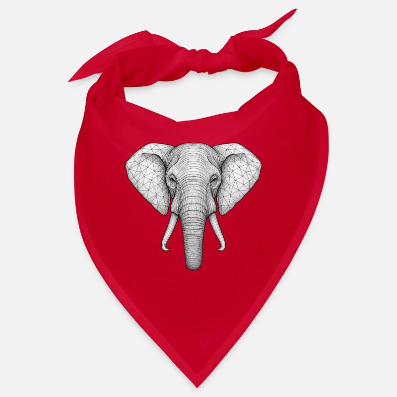 Geometric Elephant Head Sketch Style Bandana