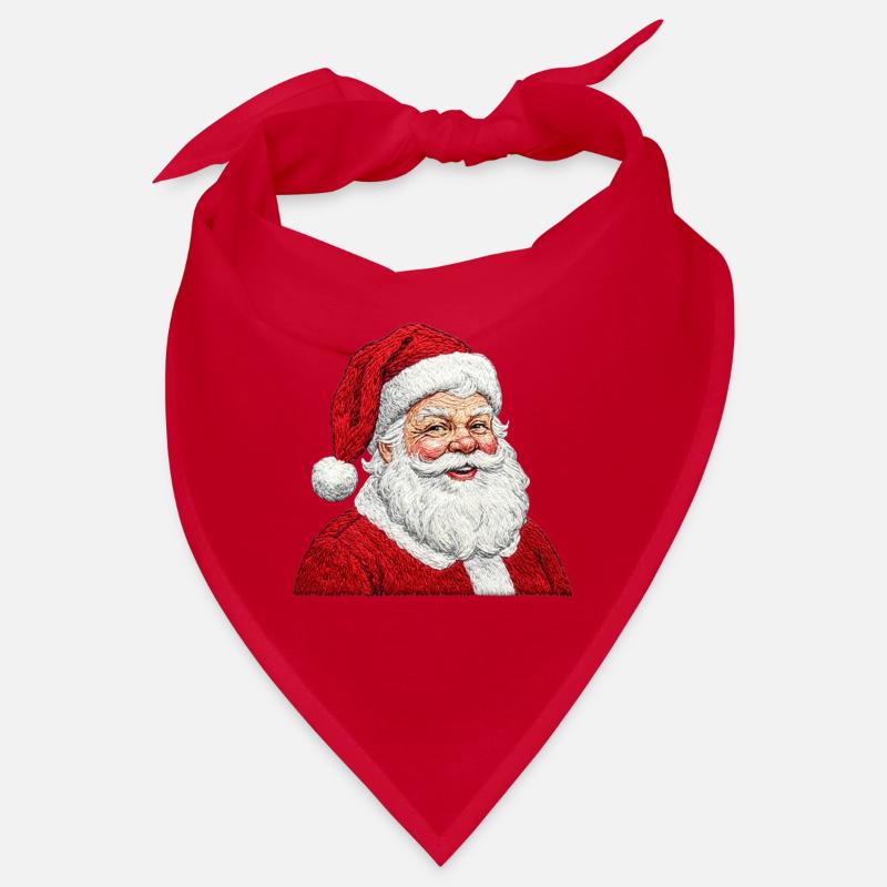 Embroidered Santa Claus – cheerful design (printed) Bandana