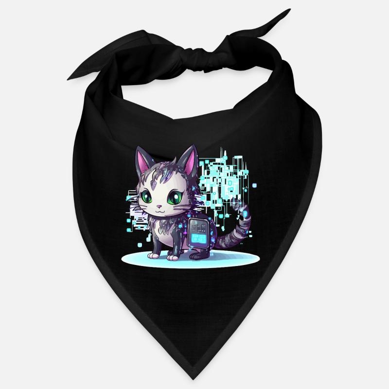 Cybercat Neon Pixel Magic Bandana