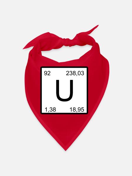 Uran U-Element Quadrat Grafik - Bandana - Rot - Vorne