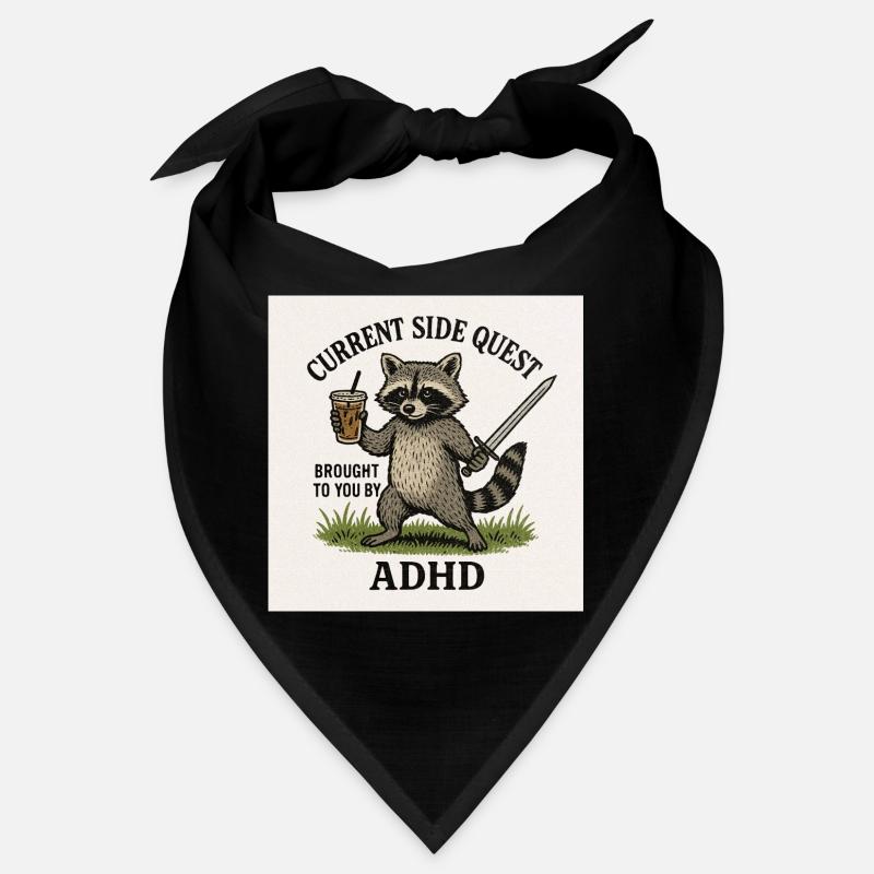 Raccoon Side Quest ADHD Bandana
