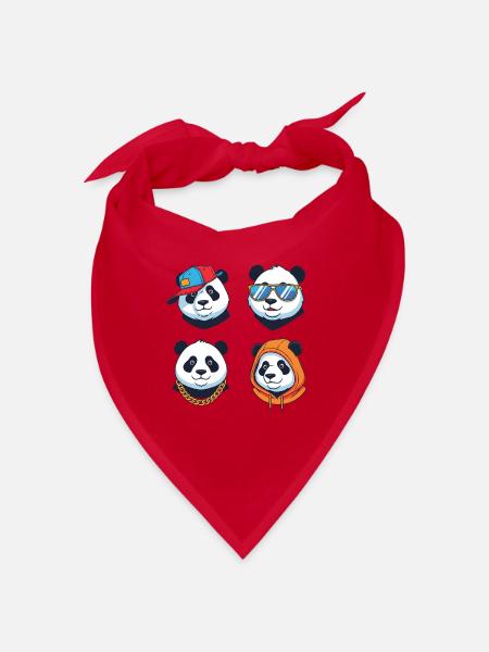 Panda Streetstyle Avatare Set - Bandana - Rot - Vorne