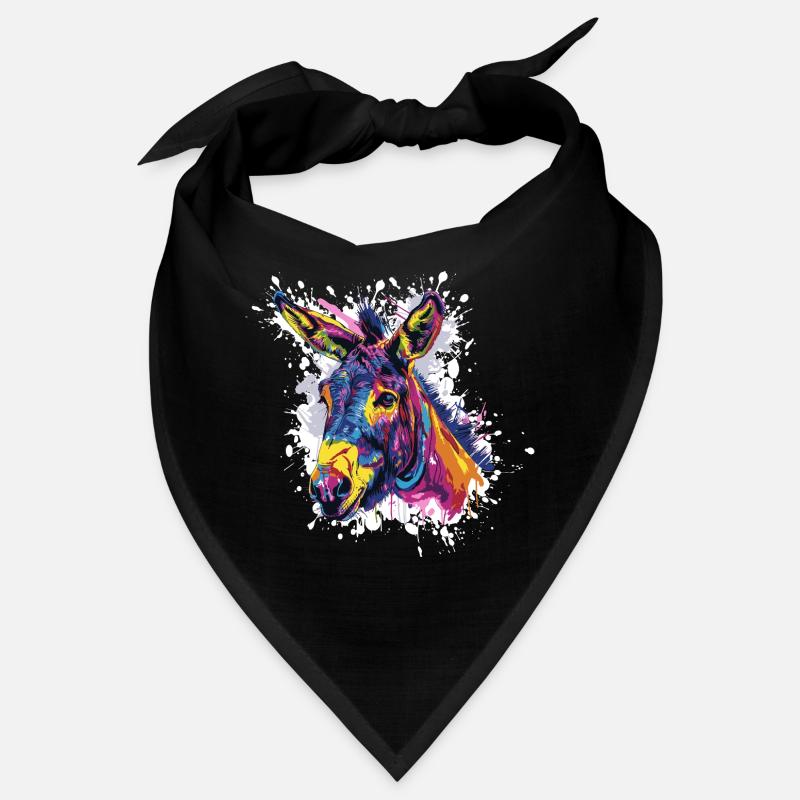 Rainbow Donkey Pop Art Portrait Bandana