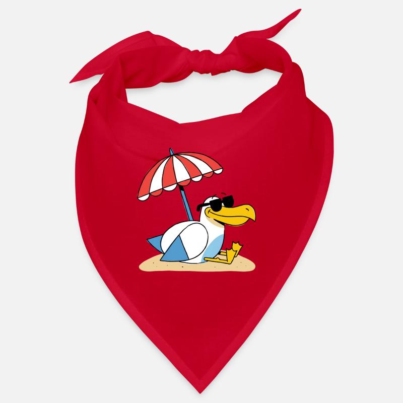 Sonniges Strand-Möwe mit Schirm Bandana