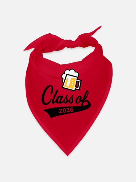 Class Of 2026 (Abschlussklasse / Bier / 3C POS) - Bandana - Rot - Vorne
