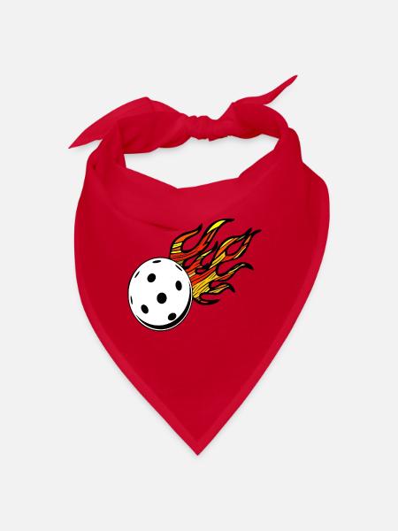 Floorball , Unihockey , Feuerball - Bandana - Rot - Vorne