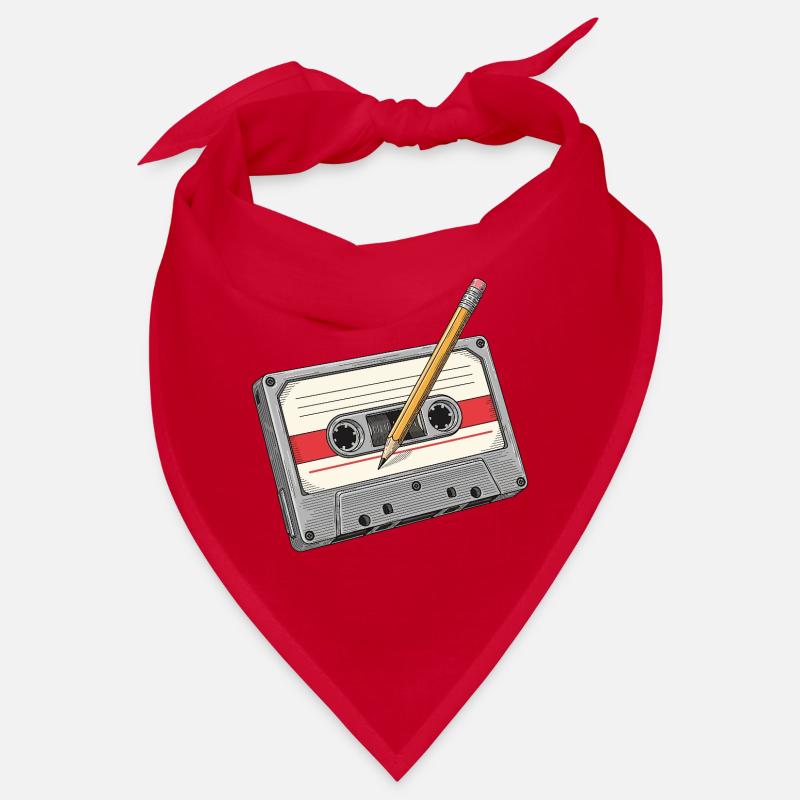 Analogkassette mit Bleistift Bandana