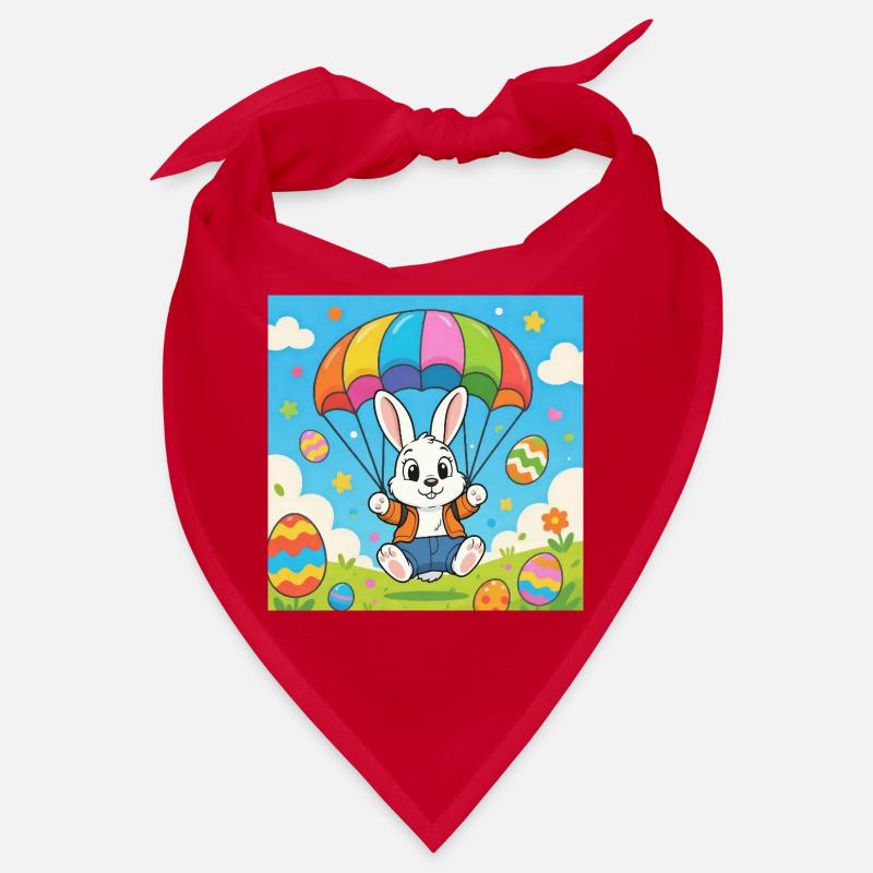 Osterhase mit Fallschirm - Bandana - Rot