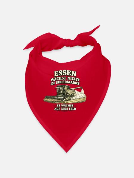 Essen wächst nicht im Supermarkt Mähdrescher Motiv - Bandana - Rot - Vorne