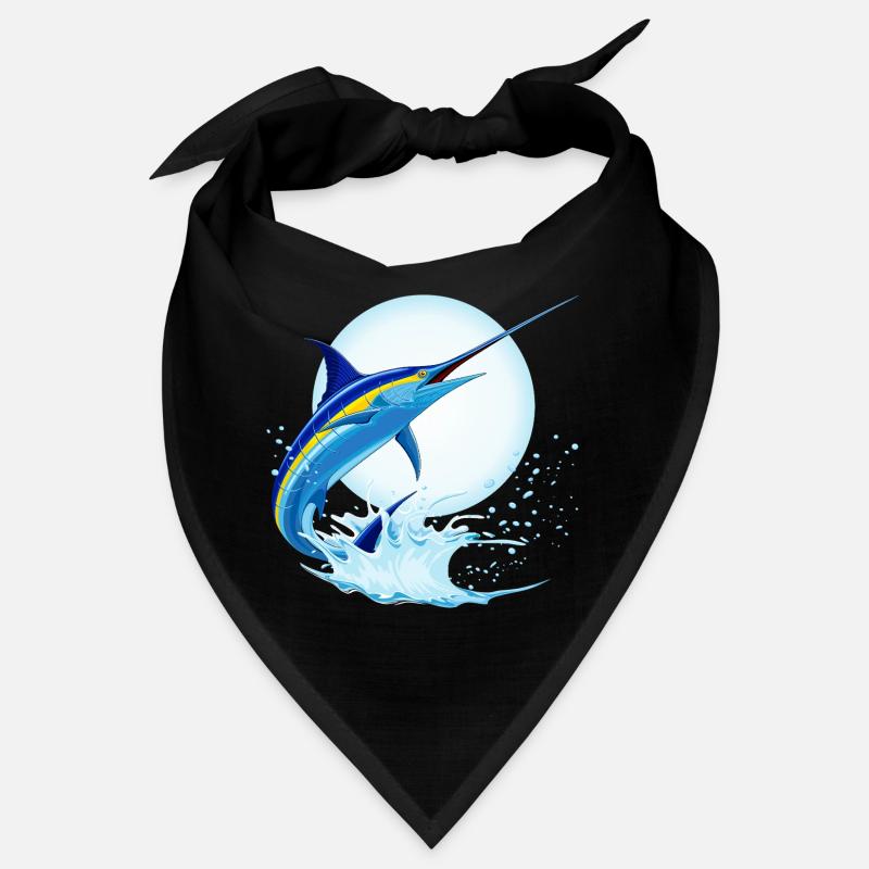 Blauer Marlin-Schwertfisch springt aus dem Ozean Bandana