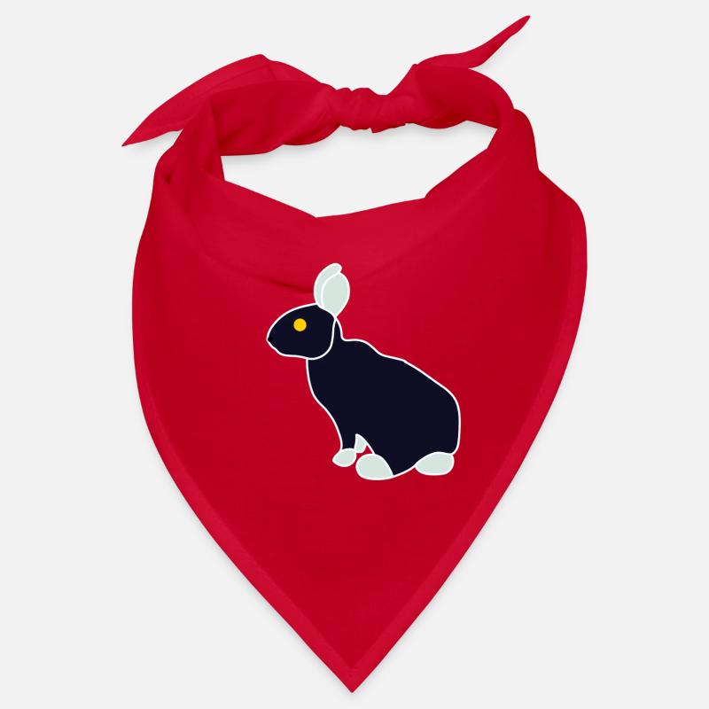 Minimalistischer Blue Black Rabbit - Bandana - Rot