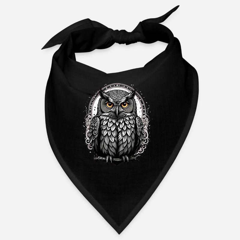Nacht Eule im Rosa Ornament Bandana