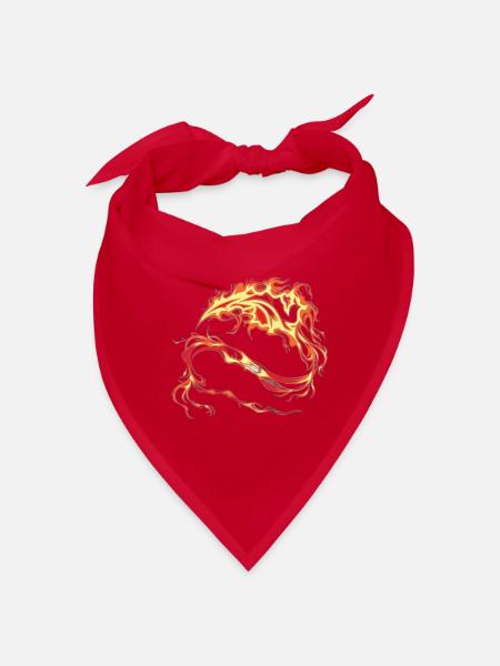 Sacred Fire Flames T-Shirt – Tribal Design Lumin - Bandana - Rot - Vorne