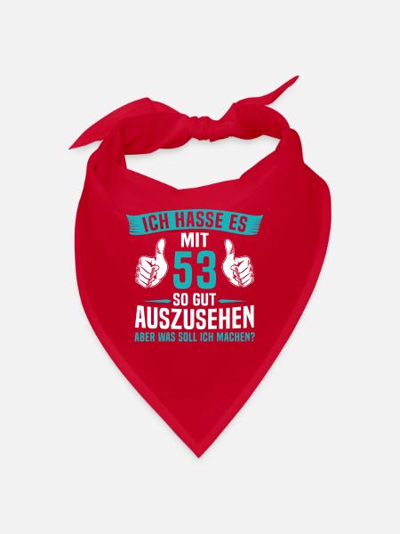 53 Jahre 53. Geburtstag Mann Frau 53 Jahre - Bandana - Rot - Vorne