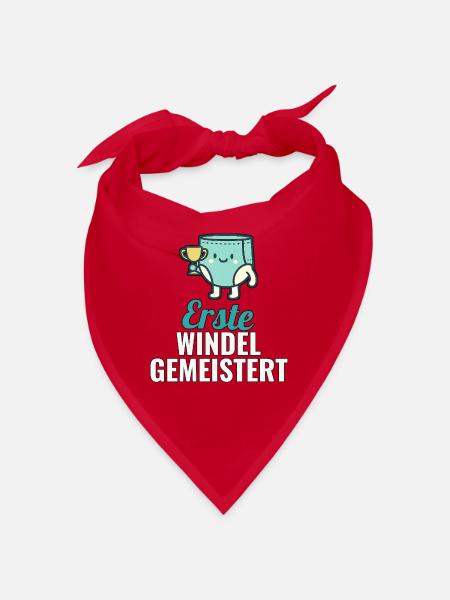 Babyshirt Geschenk: Erste Windel gemeistert - Bandana - Rot - Vorne