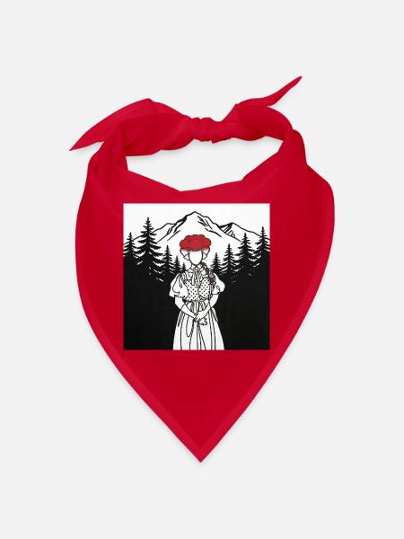 Trachtenmädchen Bergpanorama - Echte Heimat! - Bandana - Rot - Vorne
