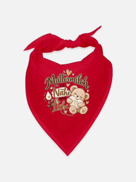 Muttermilch ist Nähe und Liebe 💖  - Bandana - Rot - Vorne