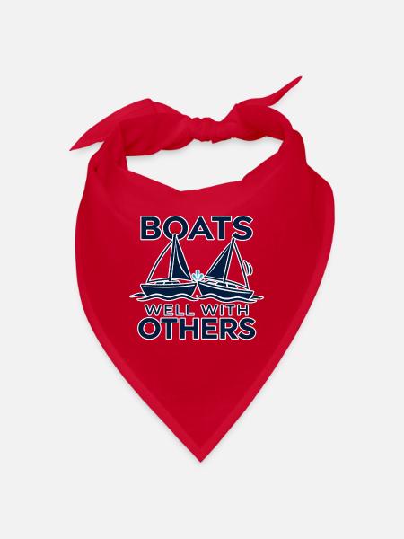Boote gut mit anderen | Zeilen & Humor - Bandana - Rot - Vorne