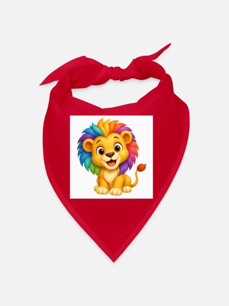 Regenbogenlöwe Farbspiel - Bandana - Rot - Vorne
