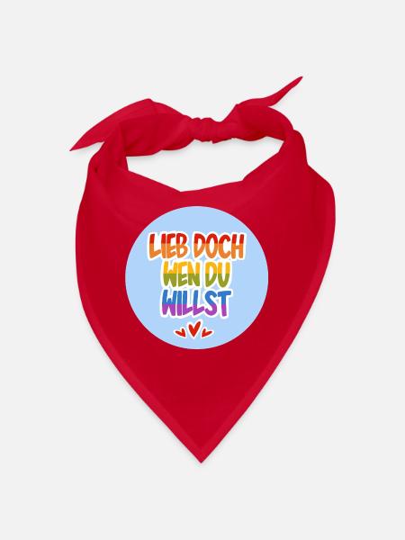 Lieb_doch_wen_du_willst_hellblau - Bandana - Rot - Vorne