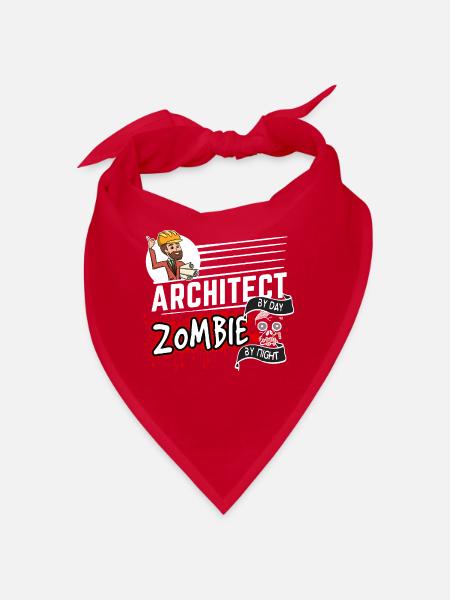 Architect by day Zombie by night - Architekt - Bandana - Rot - Vorne