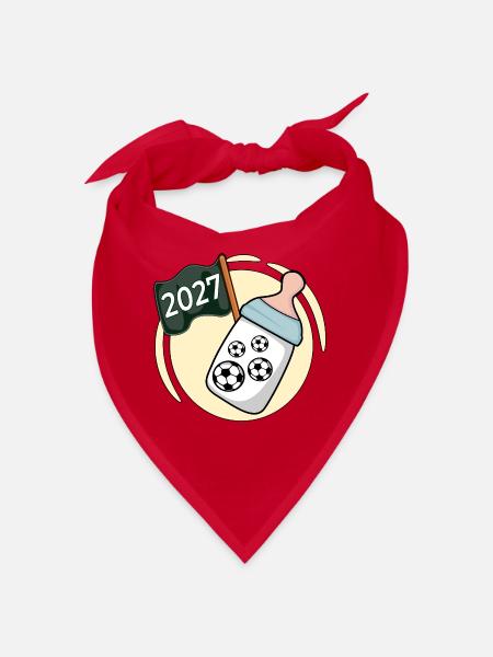 Baby verkünden 2027, Fußball - Bandana - Rot - Vorne