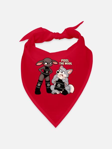 Schwarzes Schaf – Strickhumor – Fühl die Wolle - Bandana - Rot - Vorne