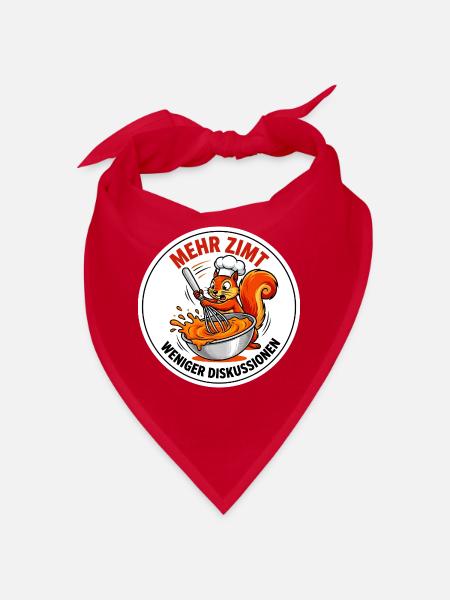 Backen Zimt Konditor Eichhörnchen Bäcker T-Shirt - Bandana - Rot - Vorne