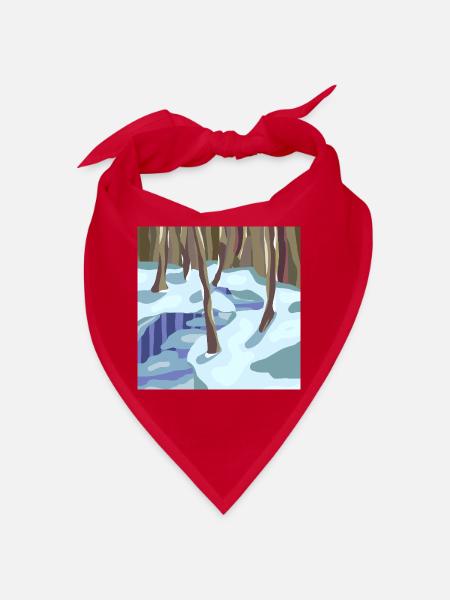 Pastell-Stil Winterwald - Bandana - Rot - Vorne