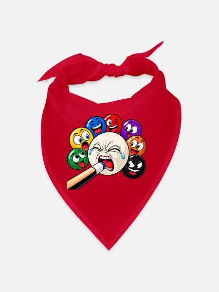 Lustige Billard Motive - Sports-Bar Bilder - Bandana - Rot - Vorne