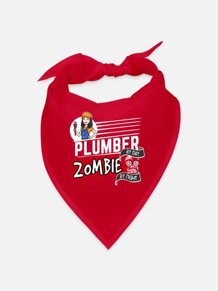 Plumber by day Zombie by night - Klempnerin - Bandana - Rot - Vorne
